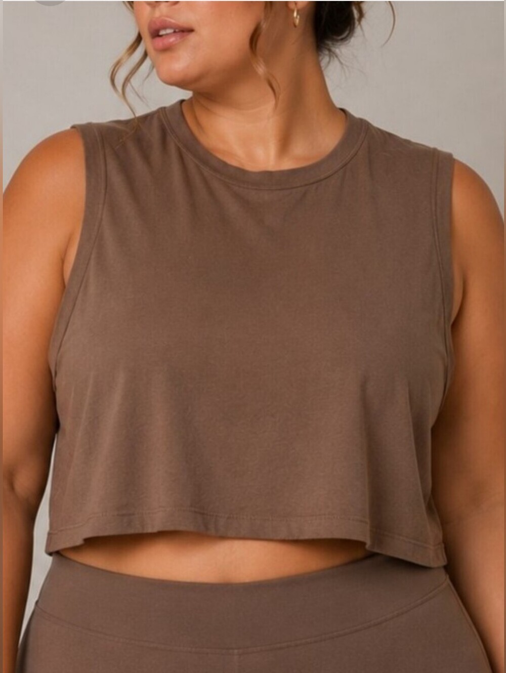 SKIMS Boyfriend Crop Tank Top Oxide Brown 2X NWT